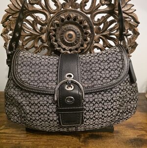 Coach F12309 Soho Signature Flap Shoulder Bag